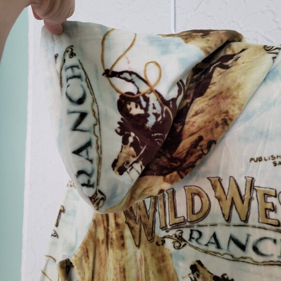 French Postcards The Wild West Ranch Sequined Velour Zip Up Hoodie Size Medium - Picture 9 of 14